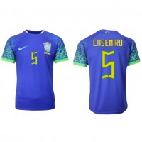 Billiga Brasilien Casemiro #5 Borta fotbollskläder VM 2022 Kortärmad